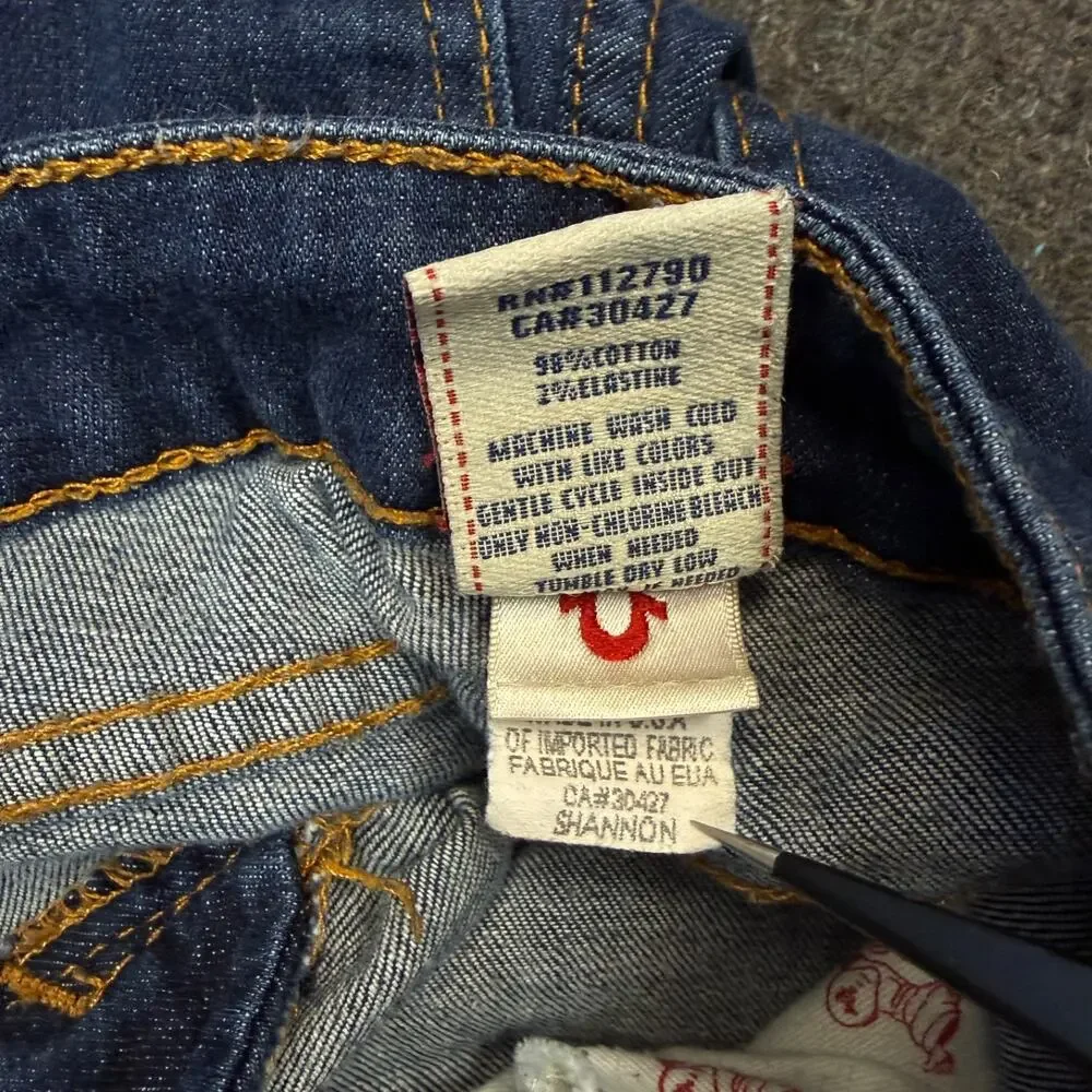 True Religion 29/34 women’s blue denim jeans pants made in USA